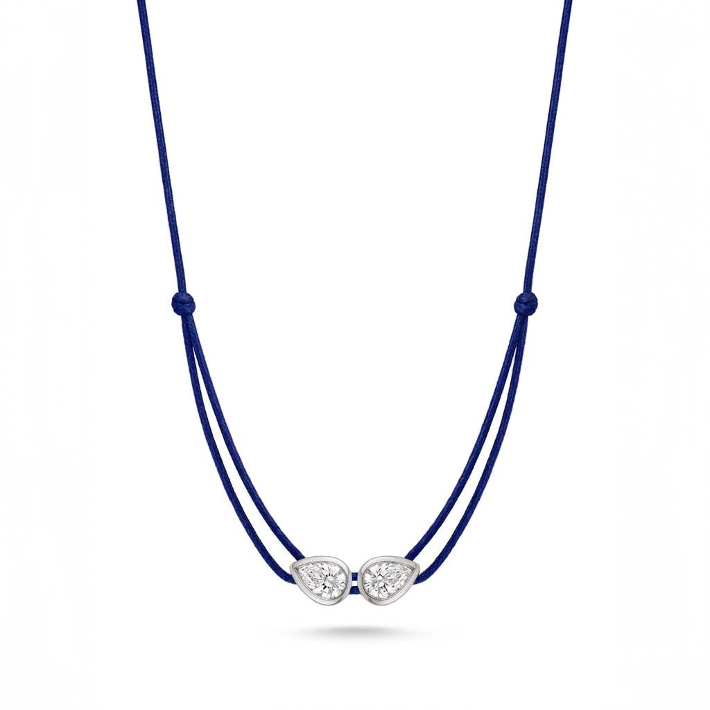 ll-cord:matchy-pear-necklace:Navy Blue