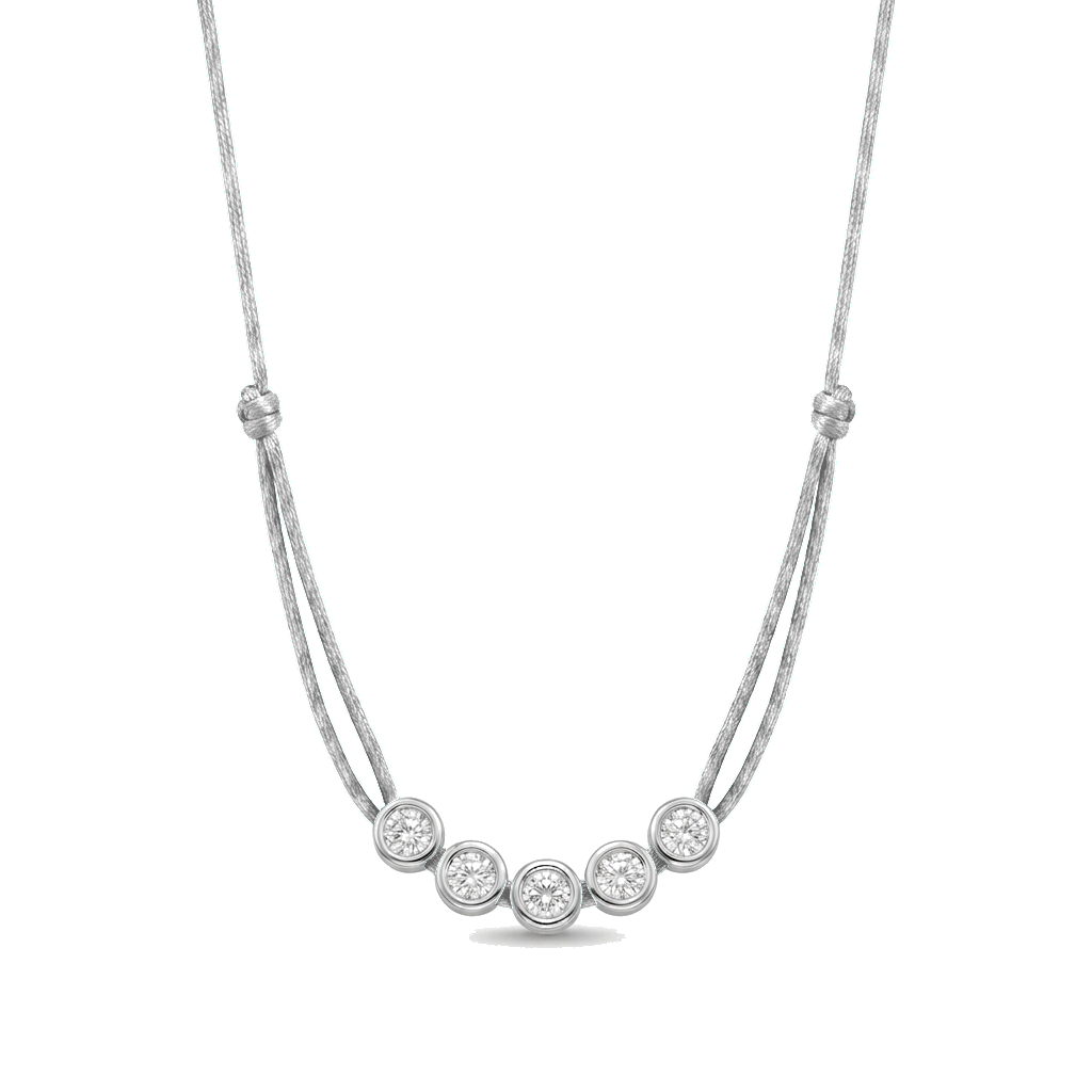 ll-cord:multi-five-necklace:Silver Grey