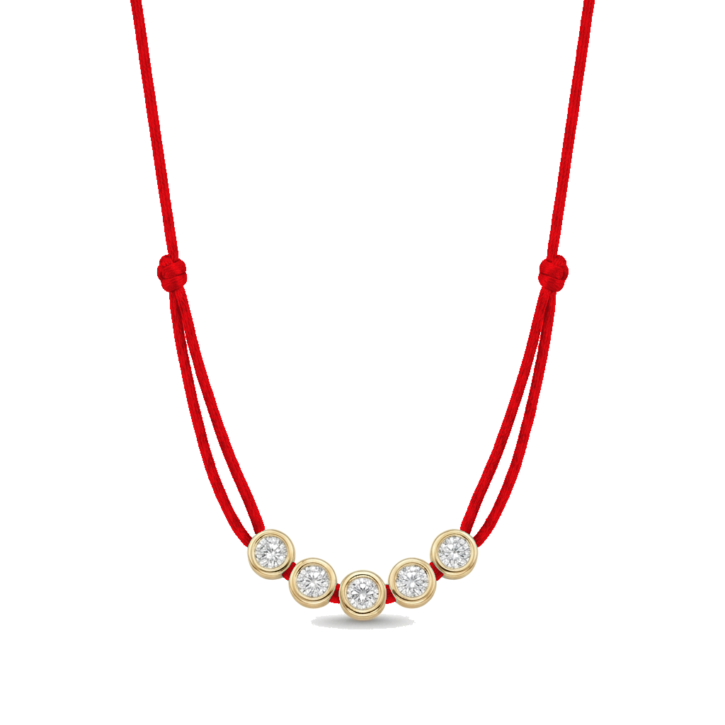 ll-cord:multi-five-necklace:Red