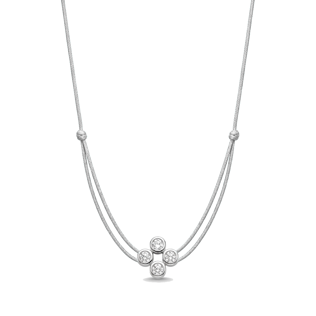 ll-cord:multi-four-necklace:Silver Grey