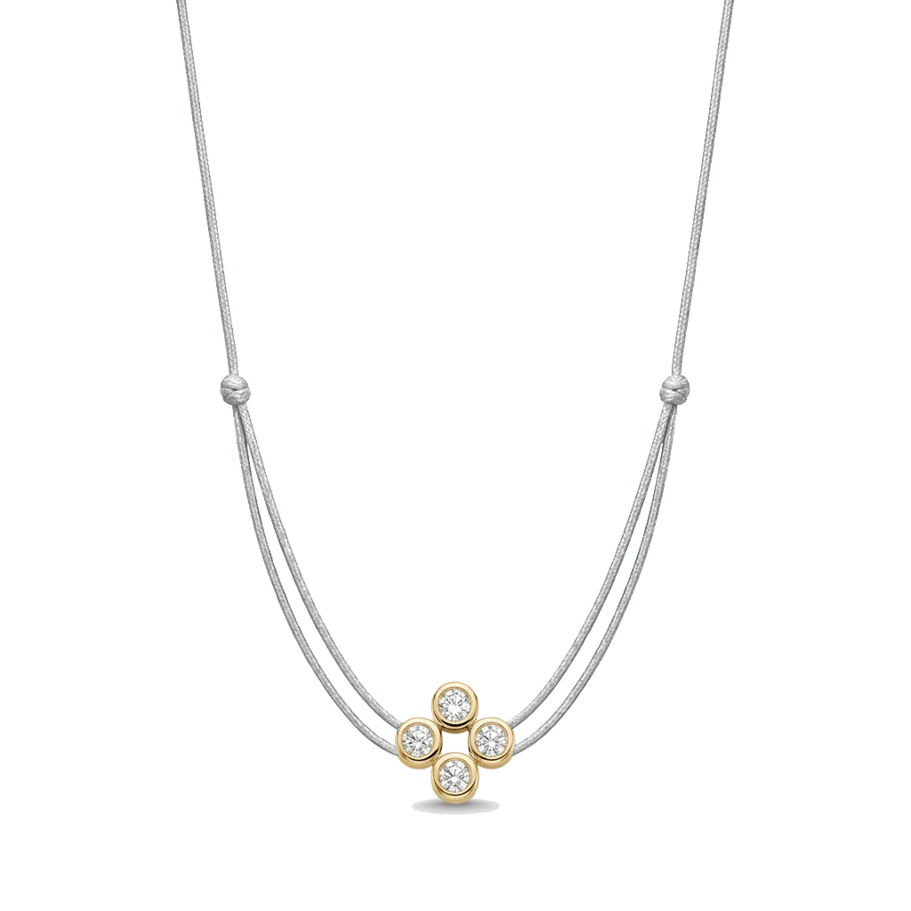 ll-cord:multi-four-necklace:Silver Grey