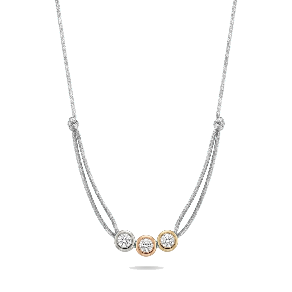 ll-cord:multi-three-necklace:Silver Grey