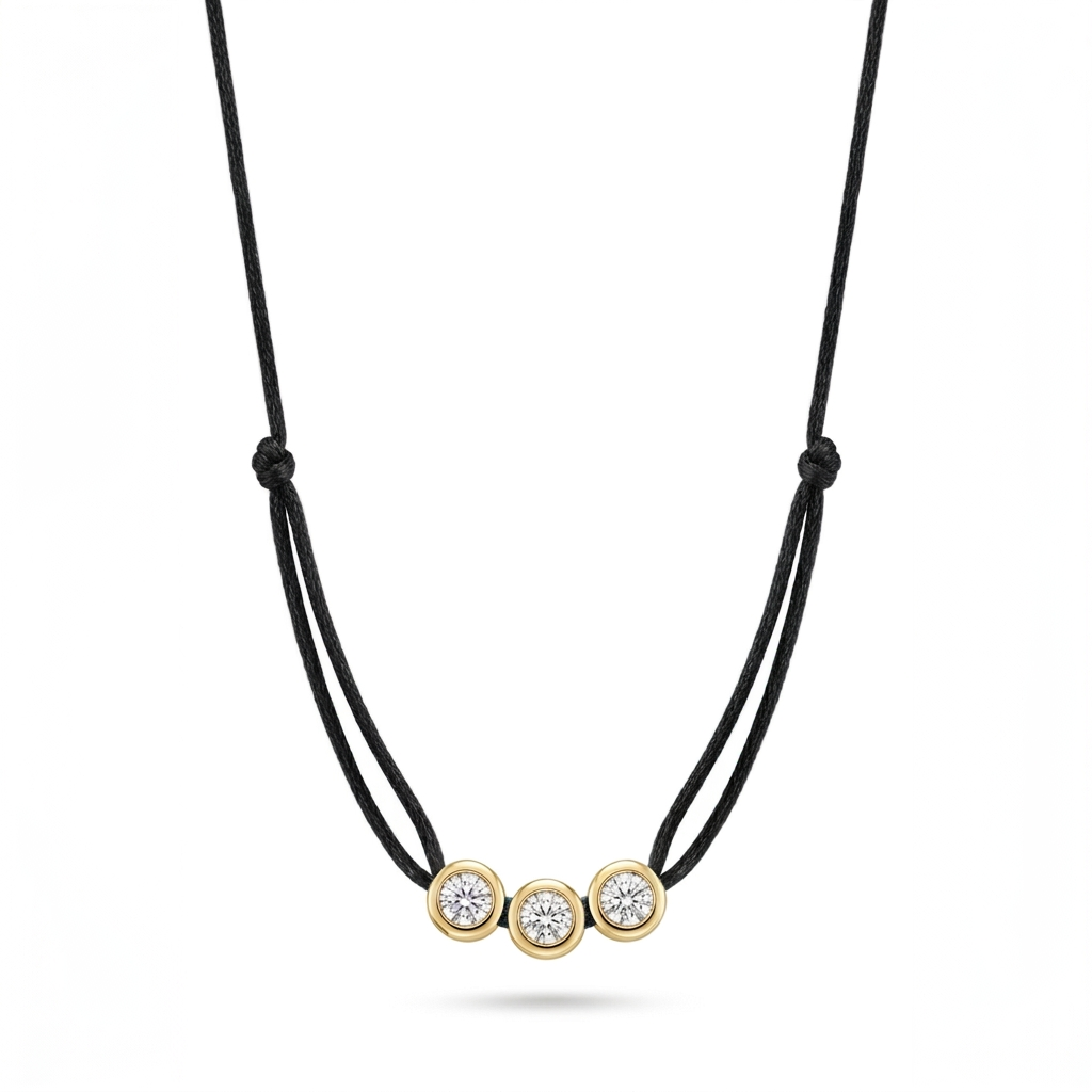 ll-cord:multi-three-necklace:Black