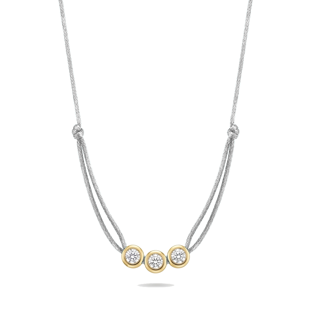 ll-cord:multi-three-necklace:Silver Grey