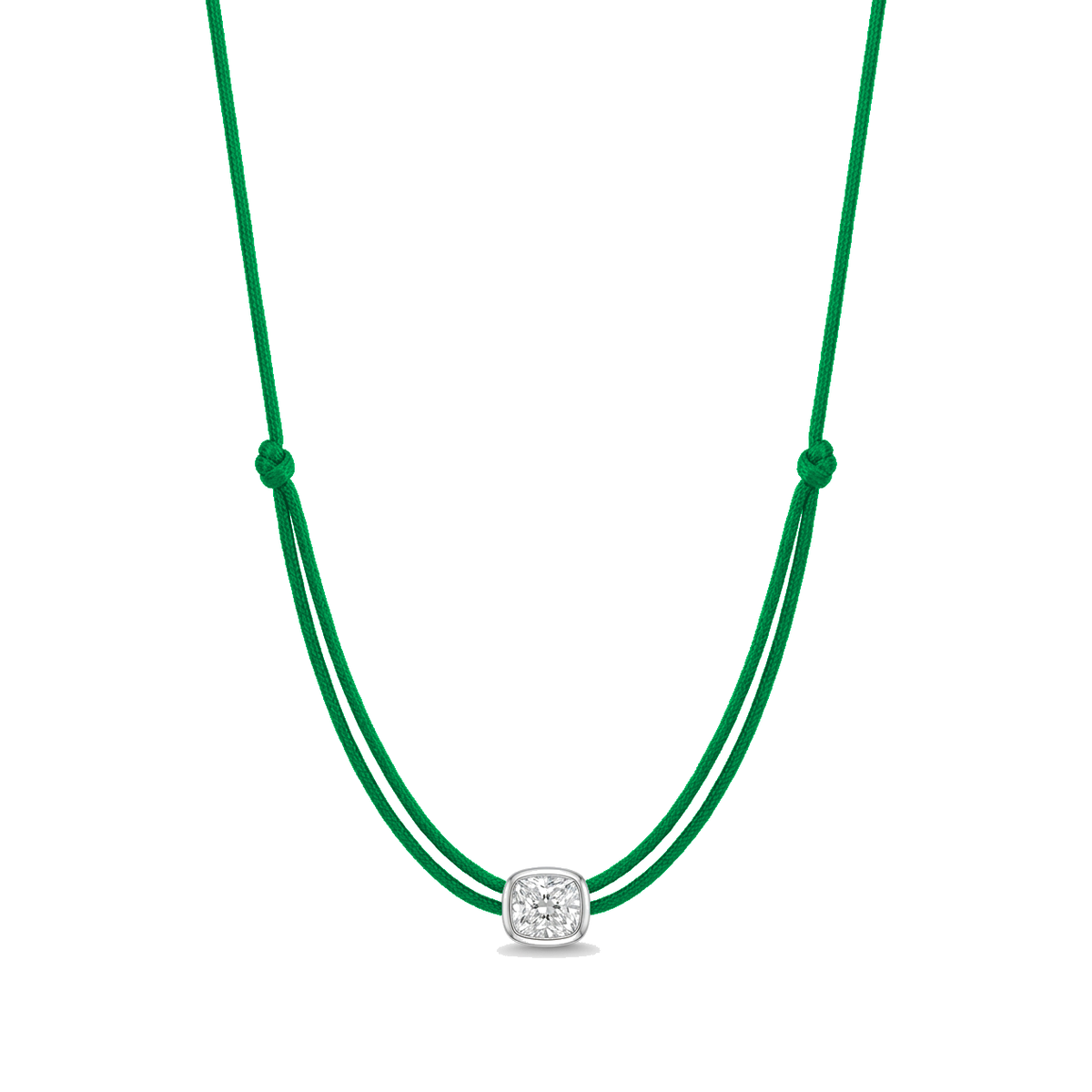 ll-cord:shapy-shine-long-cushion-necklace:Olive Green