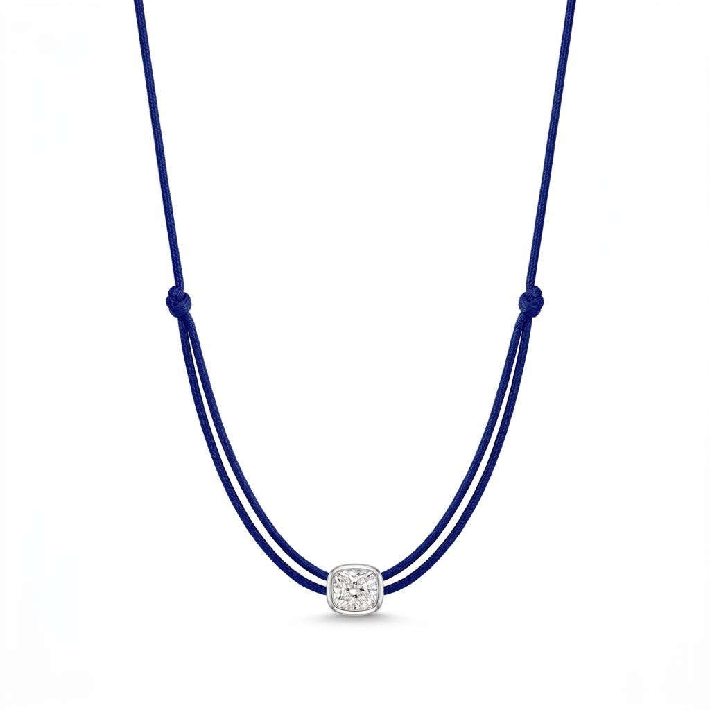 ll-cord:shapy-shine-long-cushion-necklace:Navy Blue
