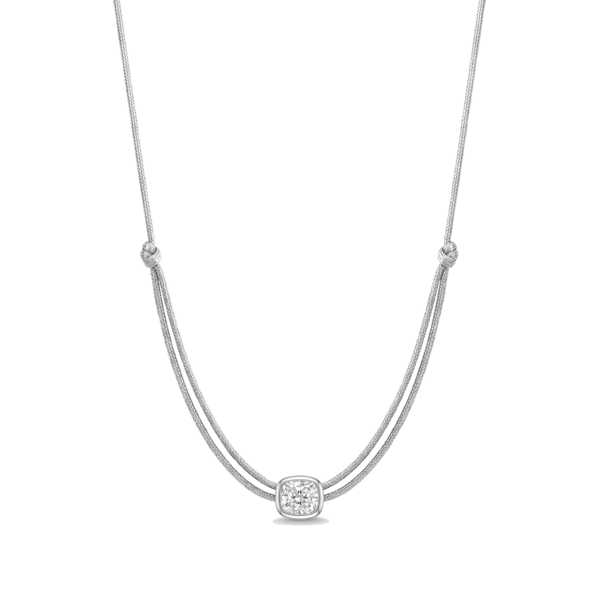 ll-cord:shapy-shine-long-cushion-necklace:Silver Grey