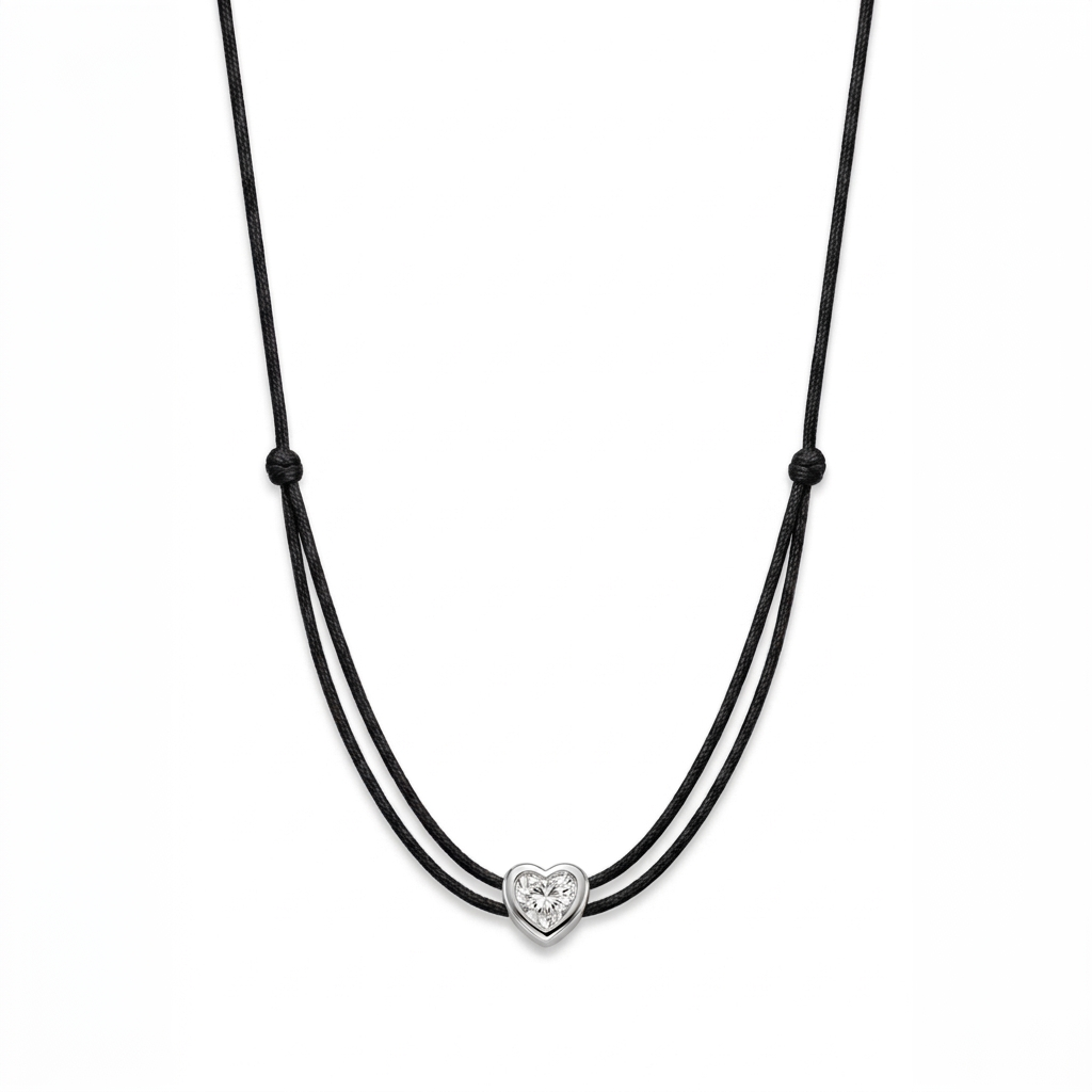 ll-cord:shapy-shine-heart-necklace:Black
