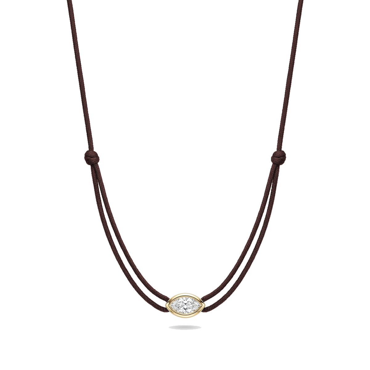 ll-cord:shapy-shine-marquise-necklace:Brown