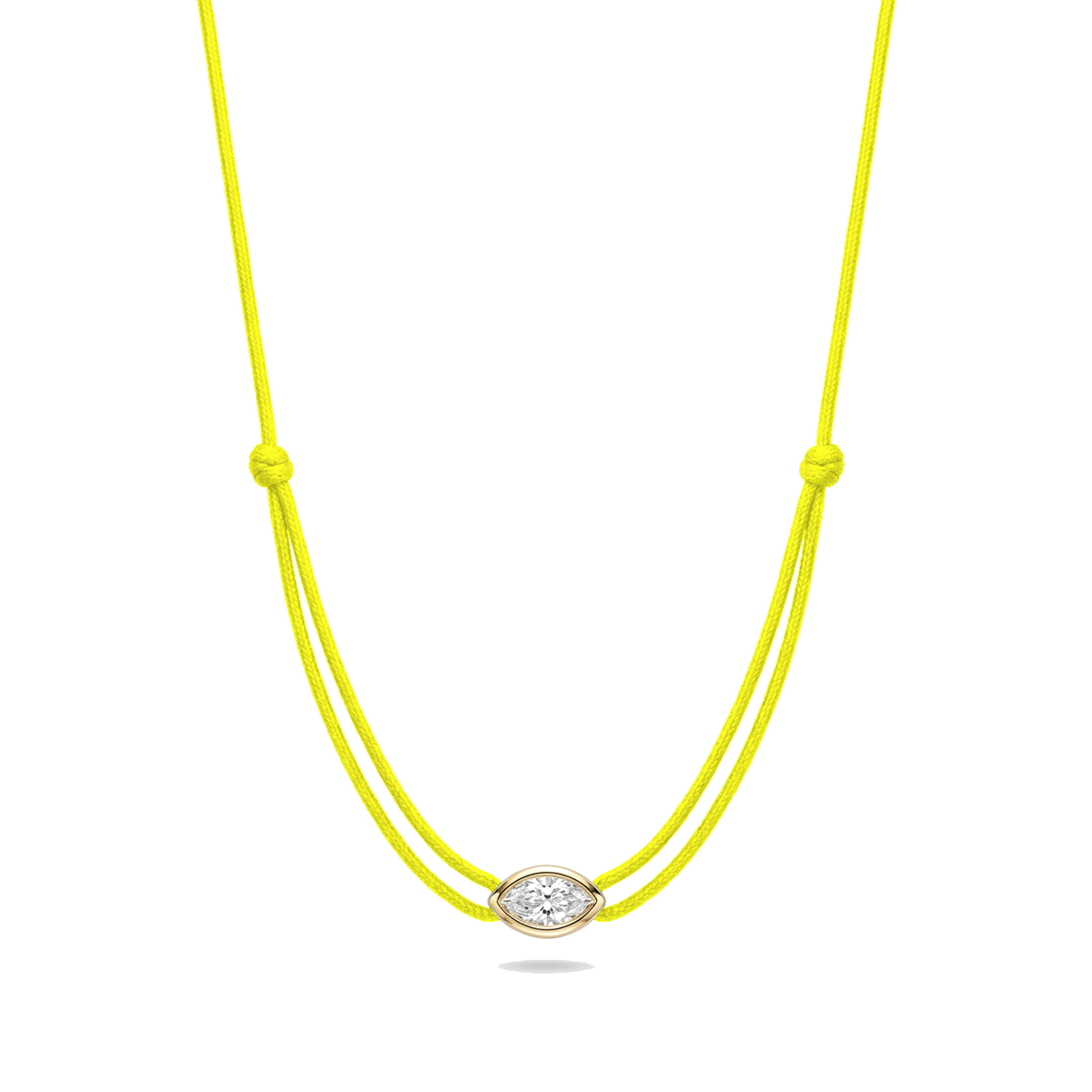 ll-cord:shapy-shine-marquise-necklace:Fluo Yellow