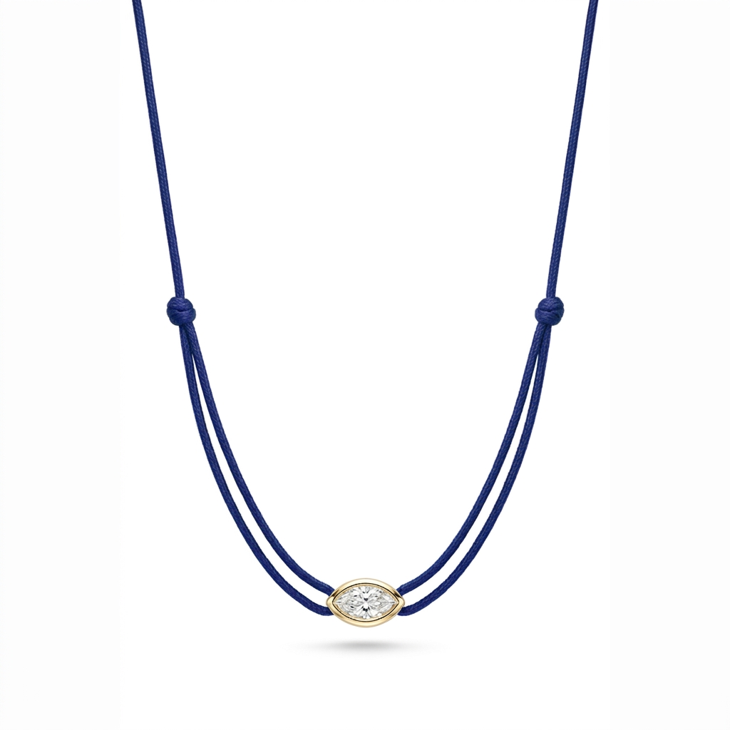 ll-cord:shapy-shine-marquise-necklace:Navy