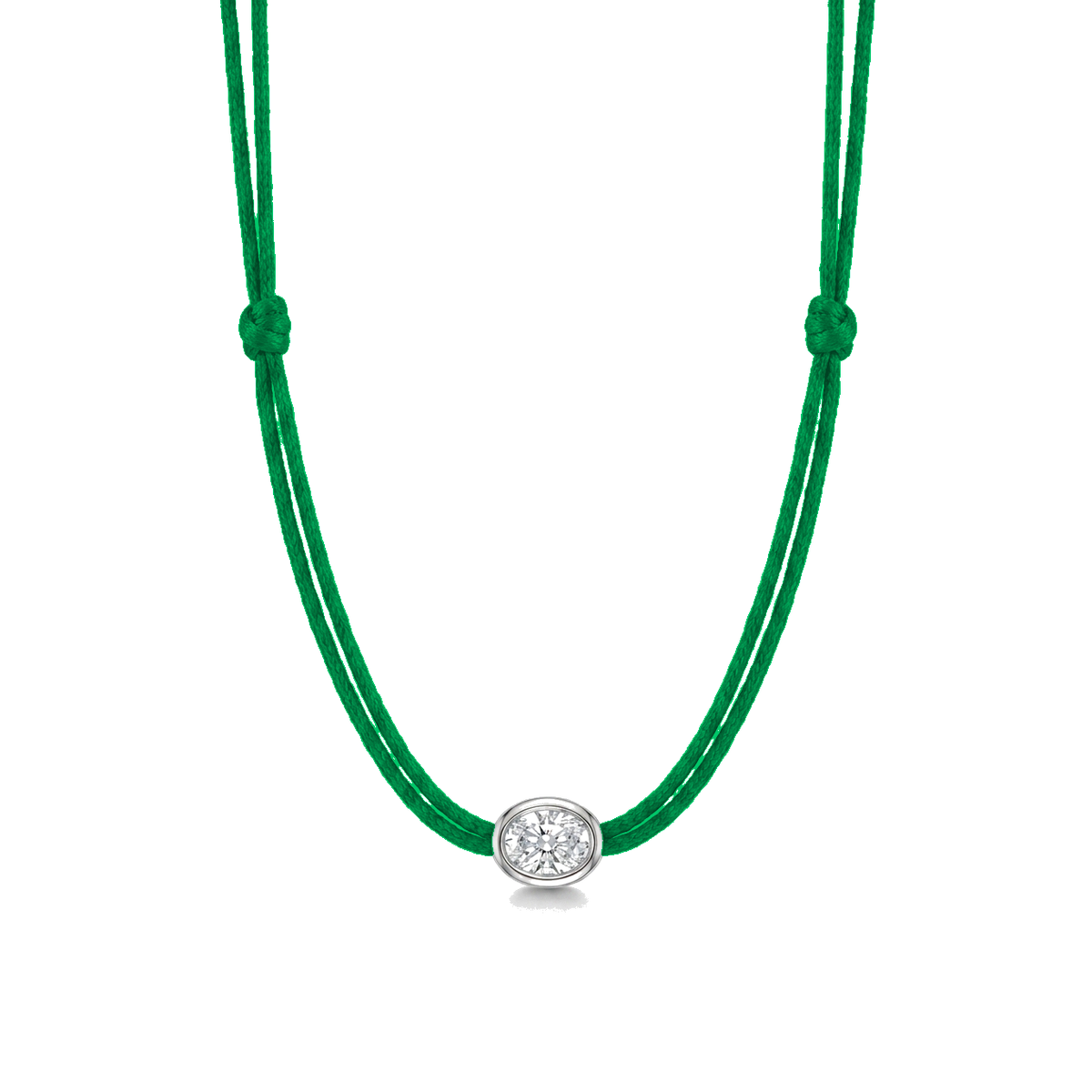 ll-cord:shapy-shine-oval-necklace:Olive Green