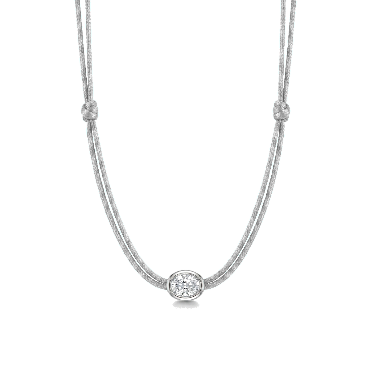 ll-cord:shapy-shine-oval-necklace:Silver Grey