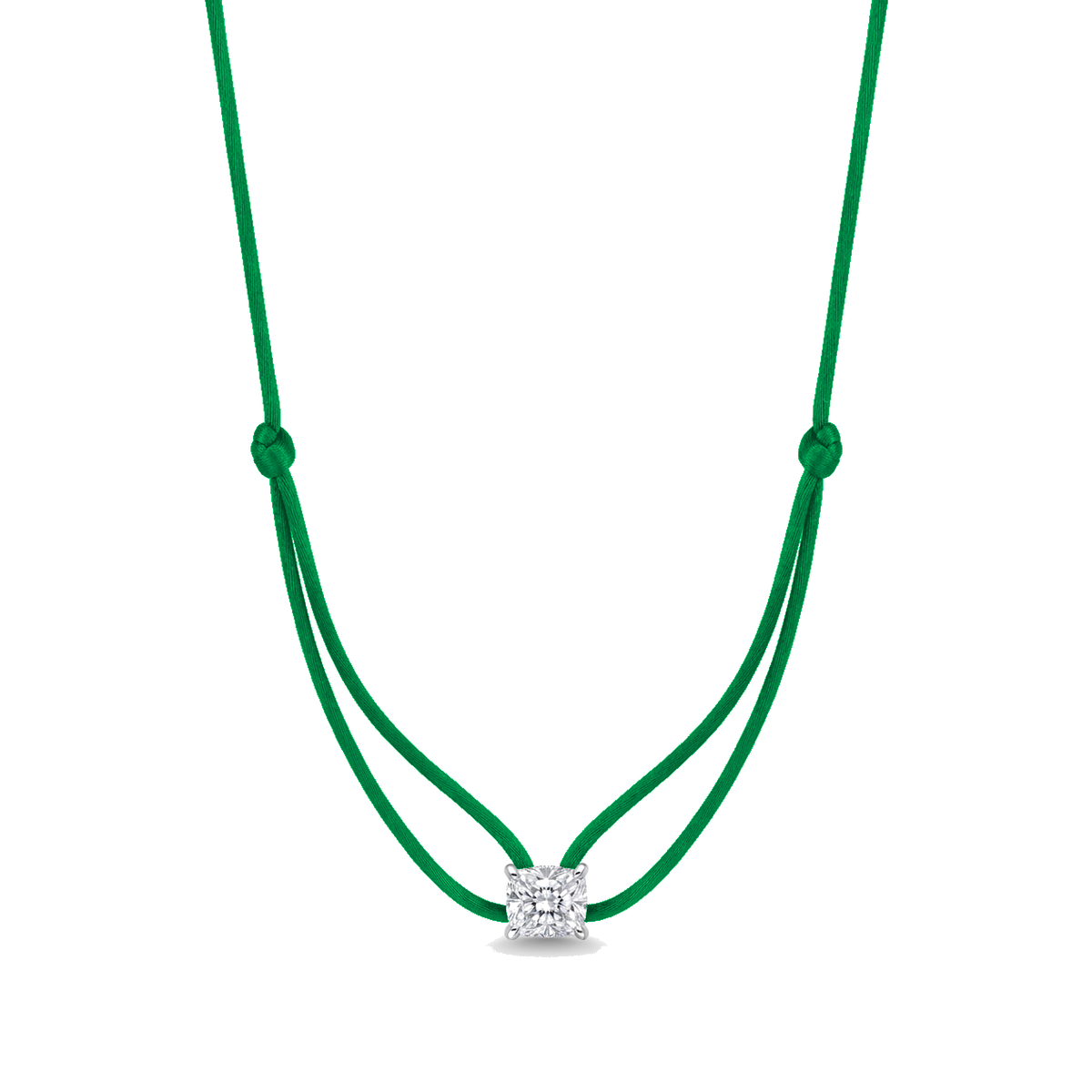 ll-cord:shapy-sparkle-longcushion-necklace:Green