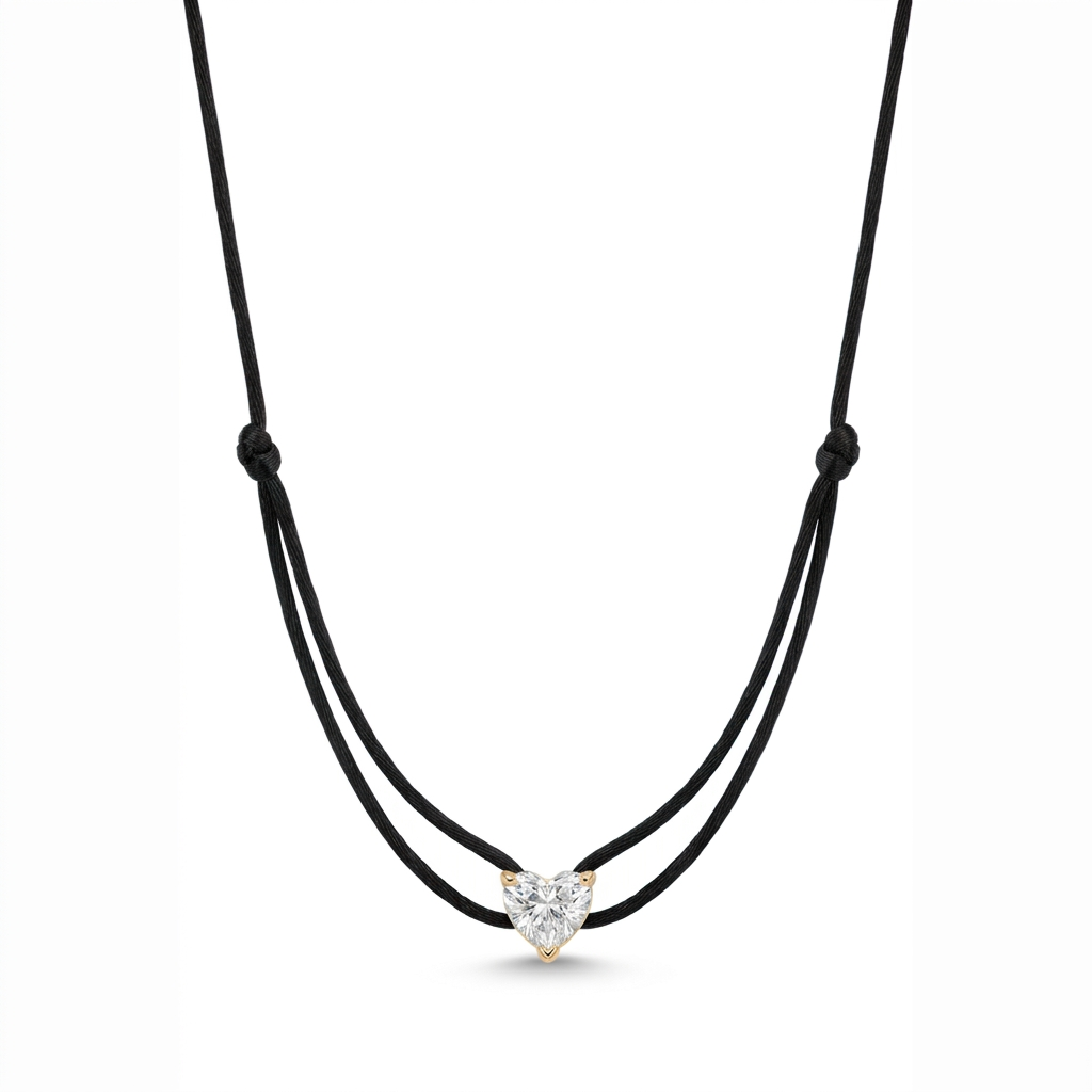ll-cord:shapy-sparkle-heart-necklace:Black