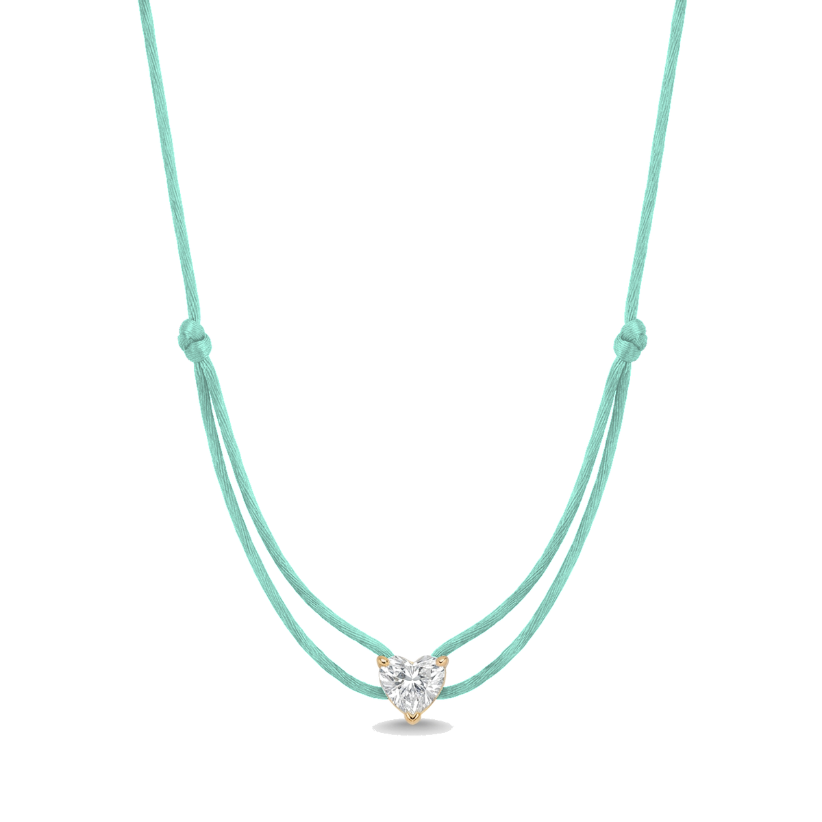 ll-cord:shapy-sparkle-heart-necklace:Mint Green