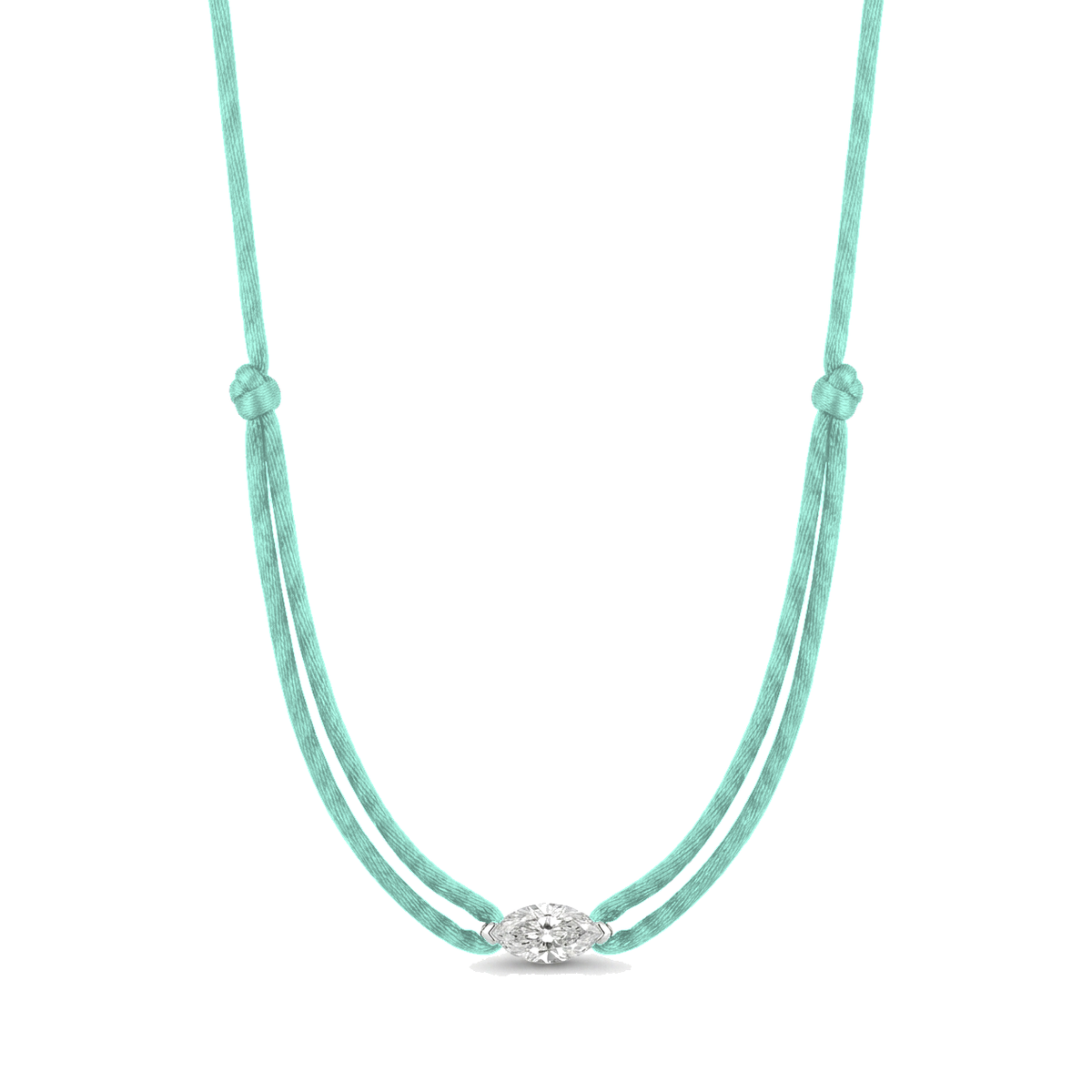 ll-cord:shapy-sparkle-marquise-necklace:Mint Green