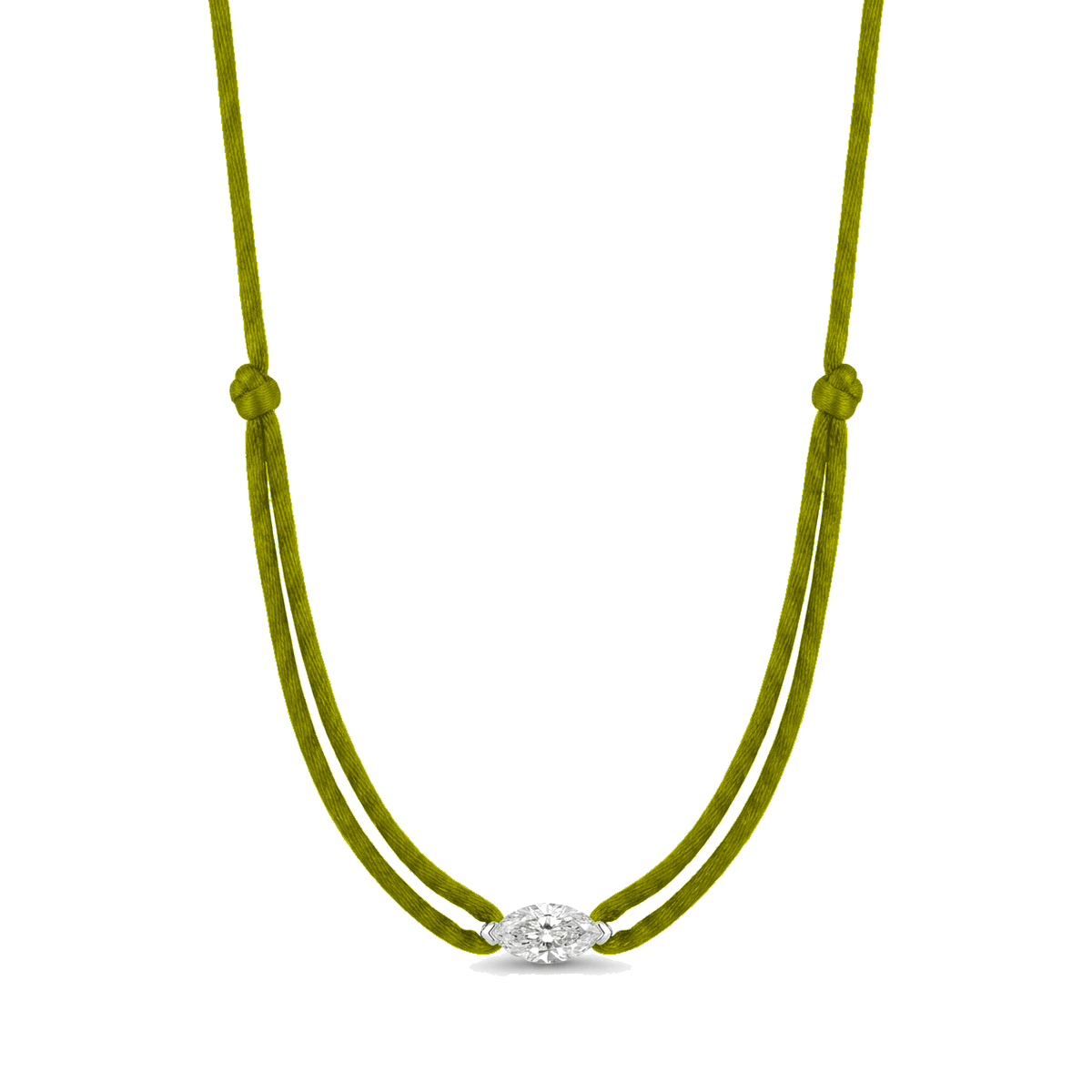 ll-cord:shapy-sparkle-marquise-necklace:Olive Green