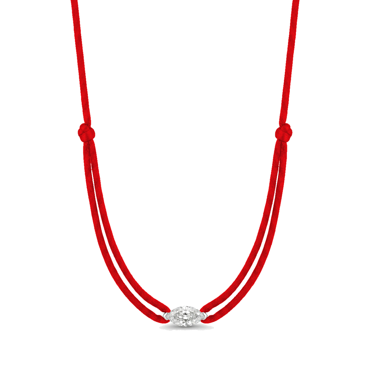 ll-cord:shapy-sparkle-marquise-necklace:Red
