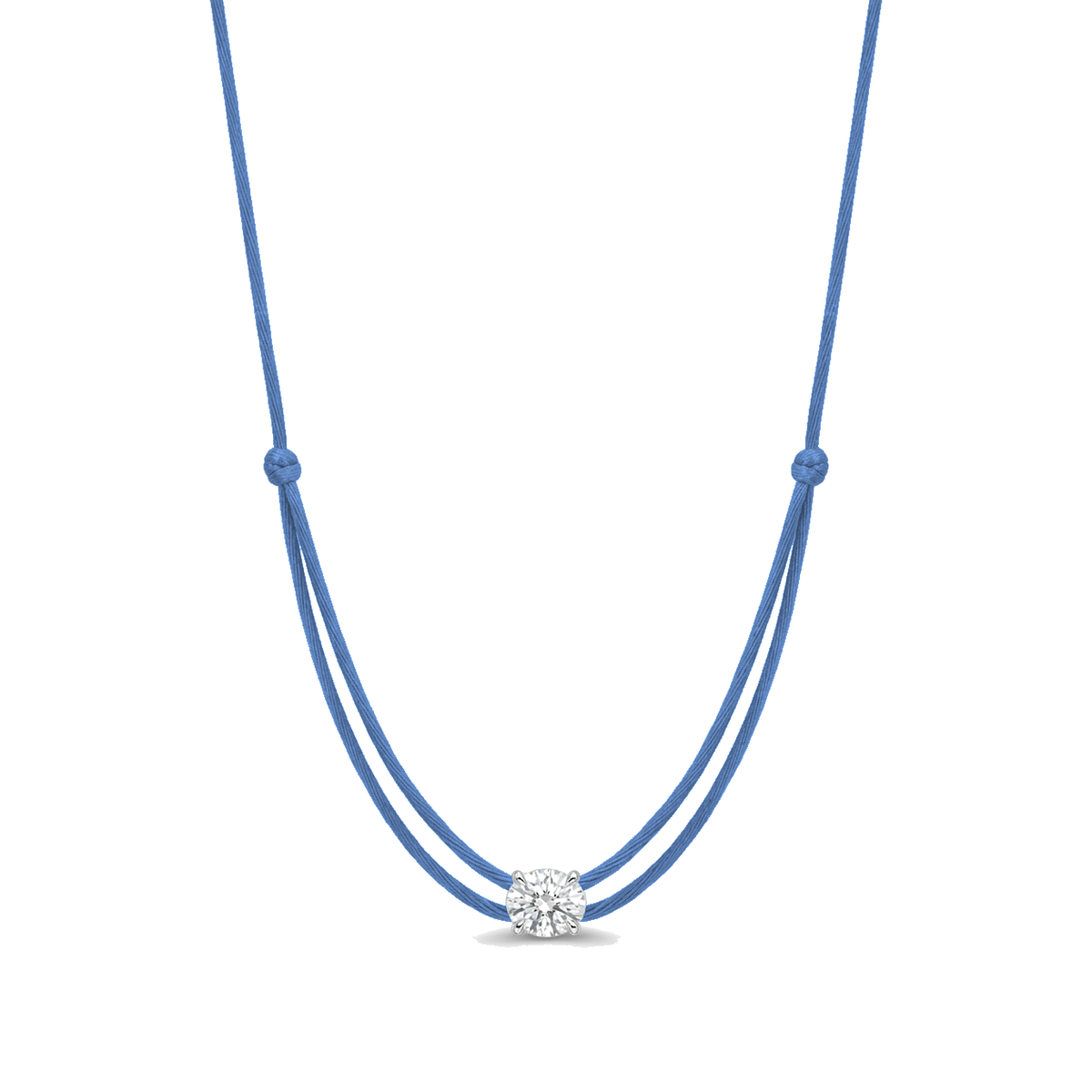 ll-cord:shapy-sparkle-oval-necklace:Jeans Blue