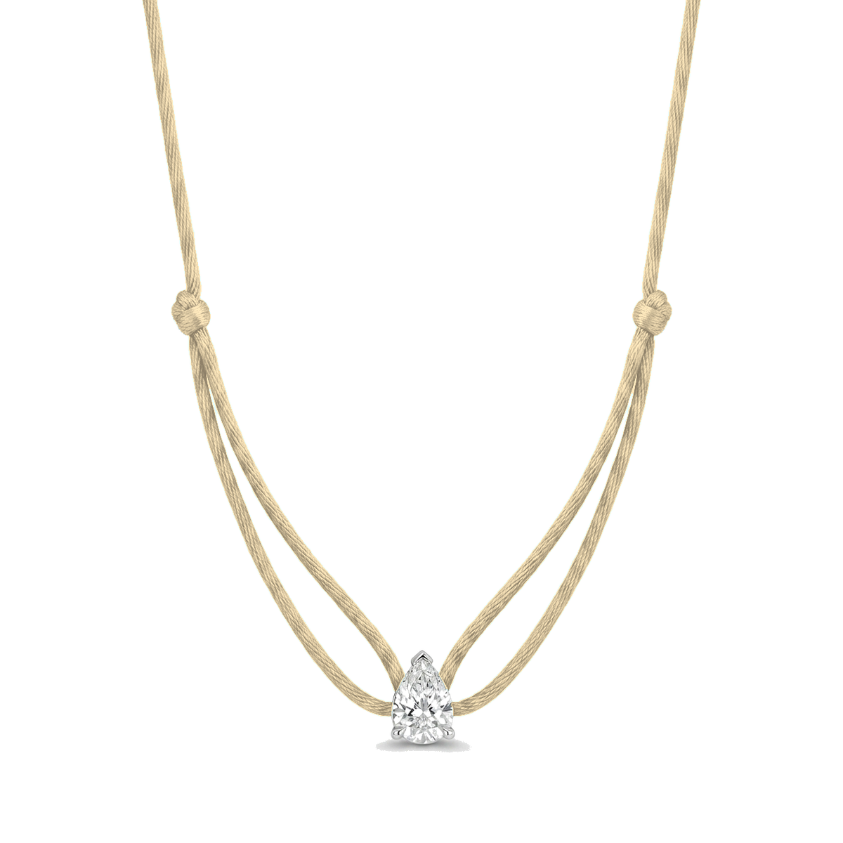 ll-cord:shapy-sparkle-pear-necklace:Champagne