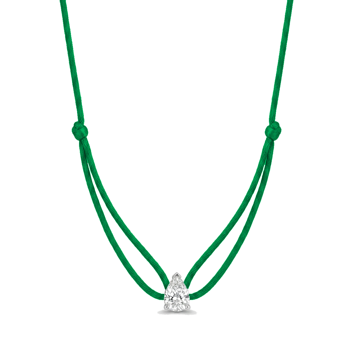 ll-cord:shapy-sparkle-pear-necklace:Green