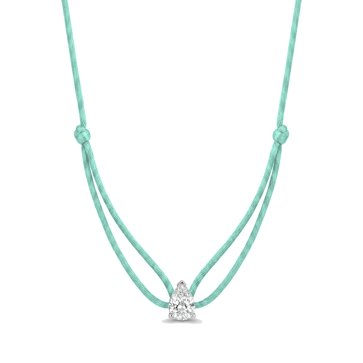 ll-cord:shapy-sparkle-pear-necklace:Mint Green