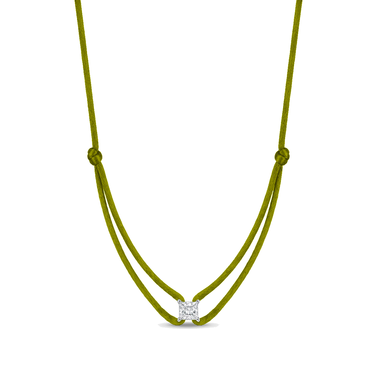 ll-cord:shapy-sparkle-princess-necklace:Olive Green