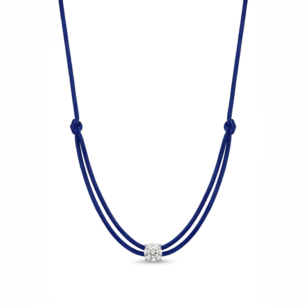 ll-cord:shapy-sparkle-round-necklace:Navy Blue