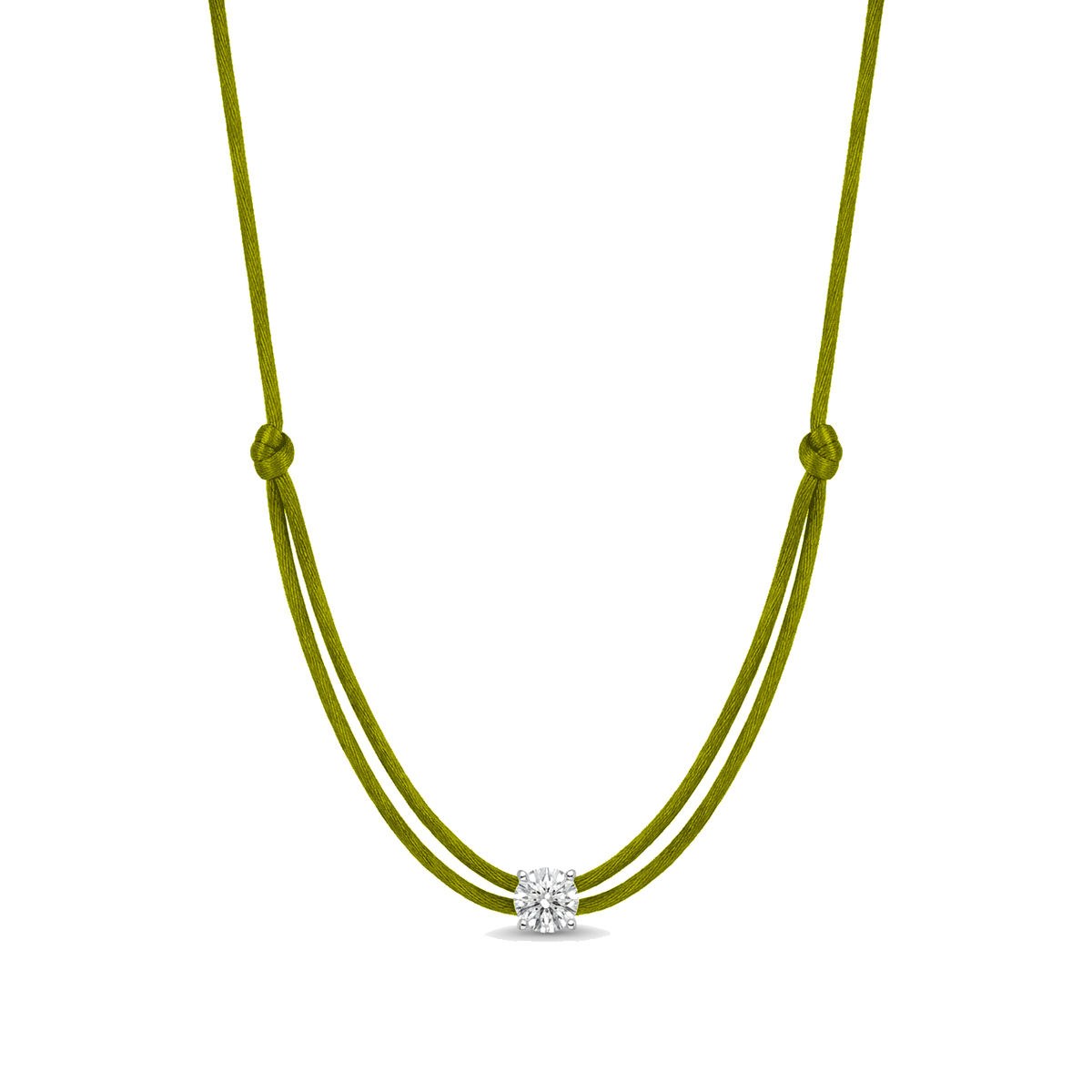 ll-cord:shapy-sparkle-round-necklace:Olive Green