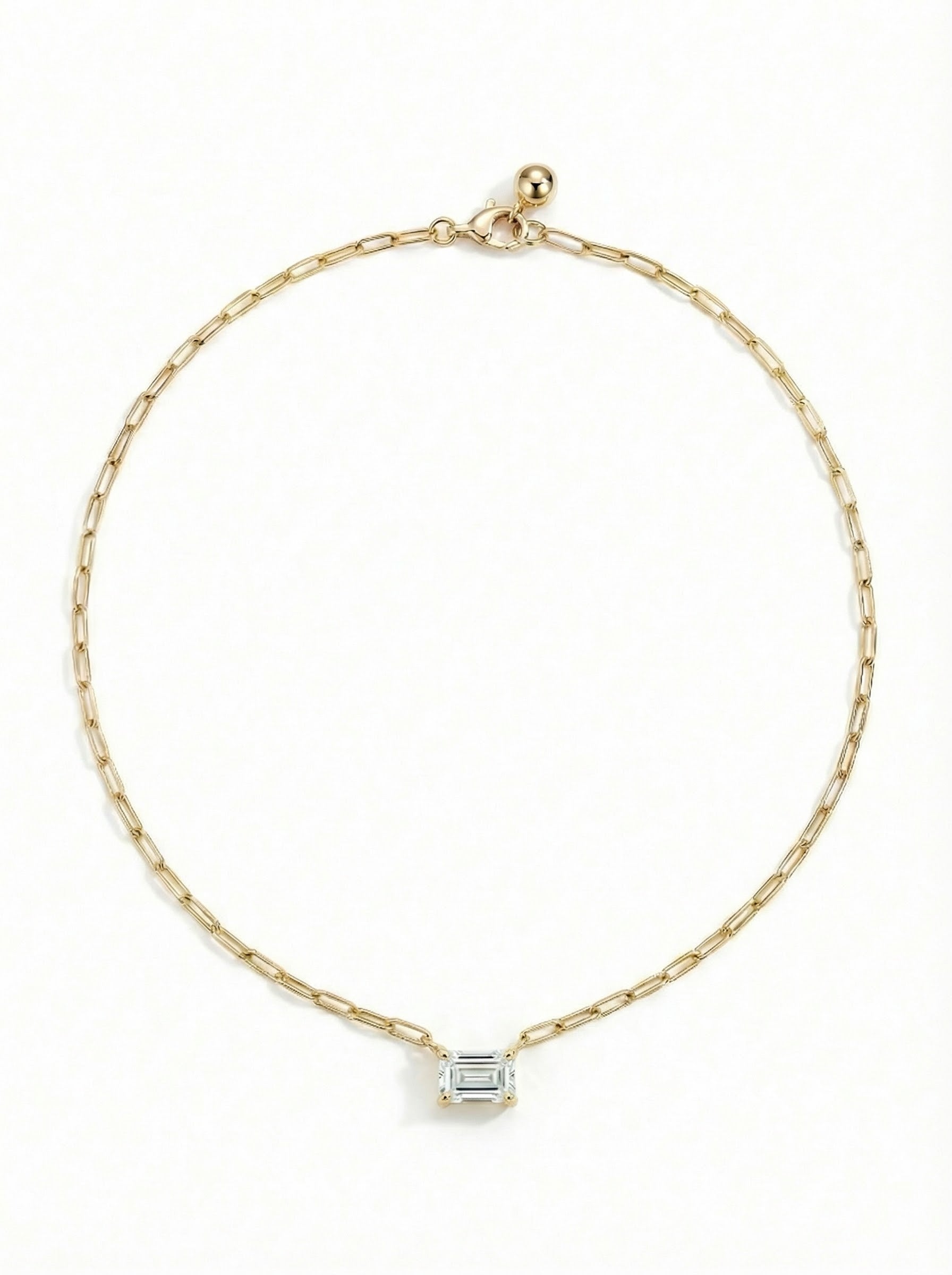 Classy Figaro Emerald Prongs Necklace full