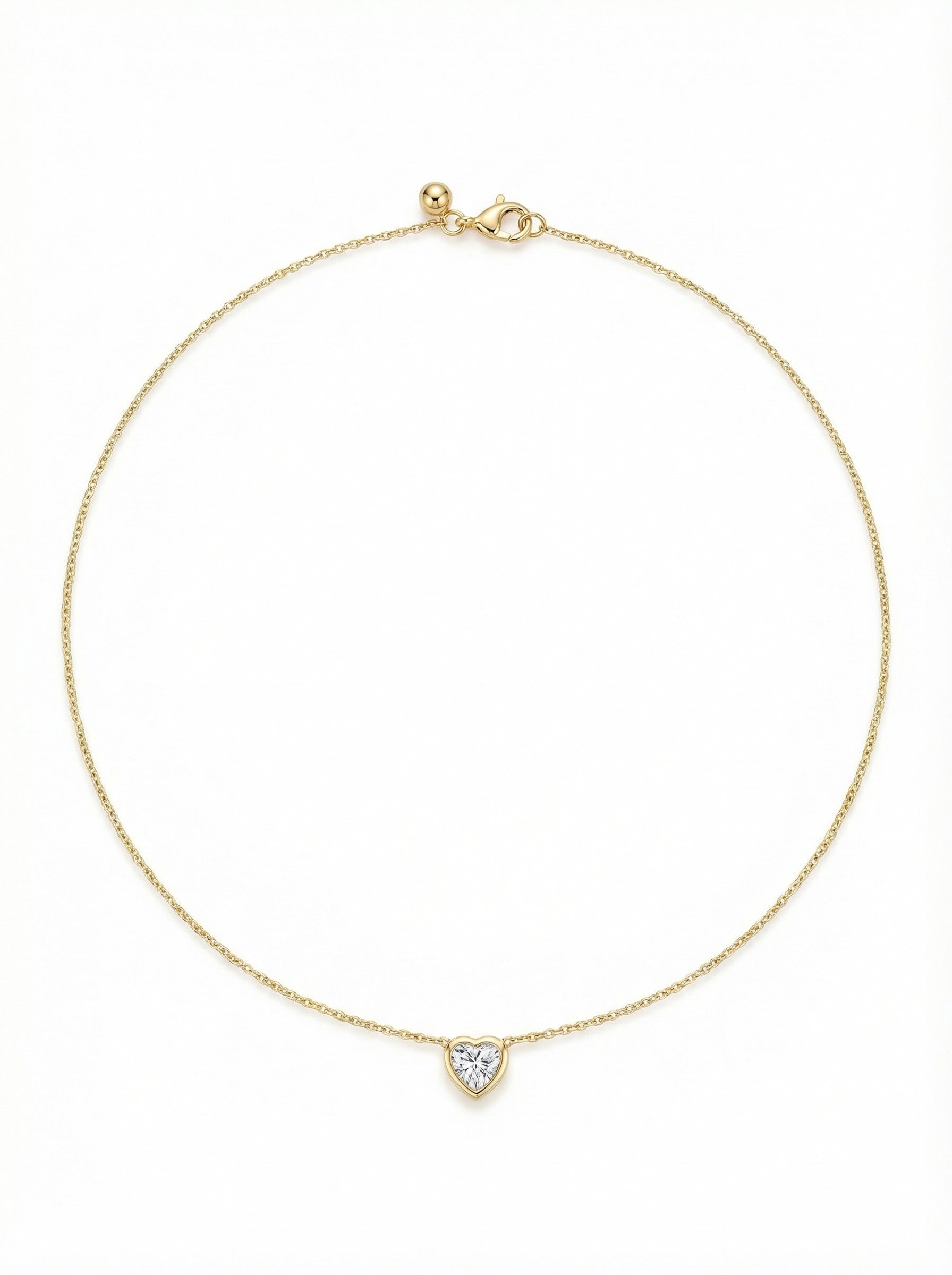 Classy Figaro Heart Bezel Necklace full