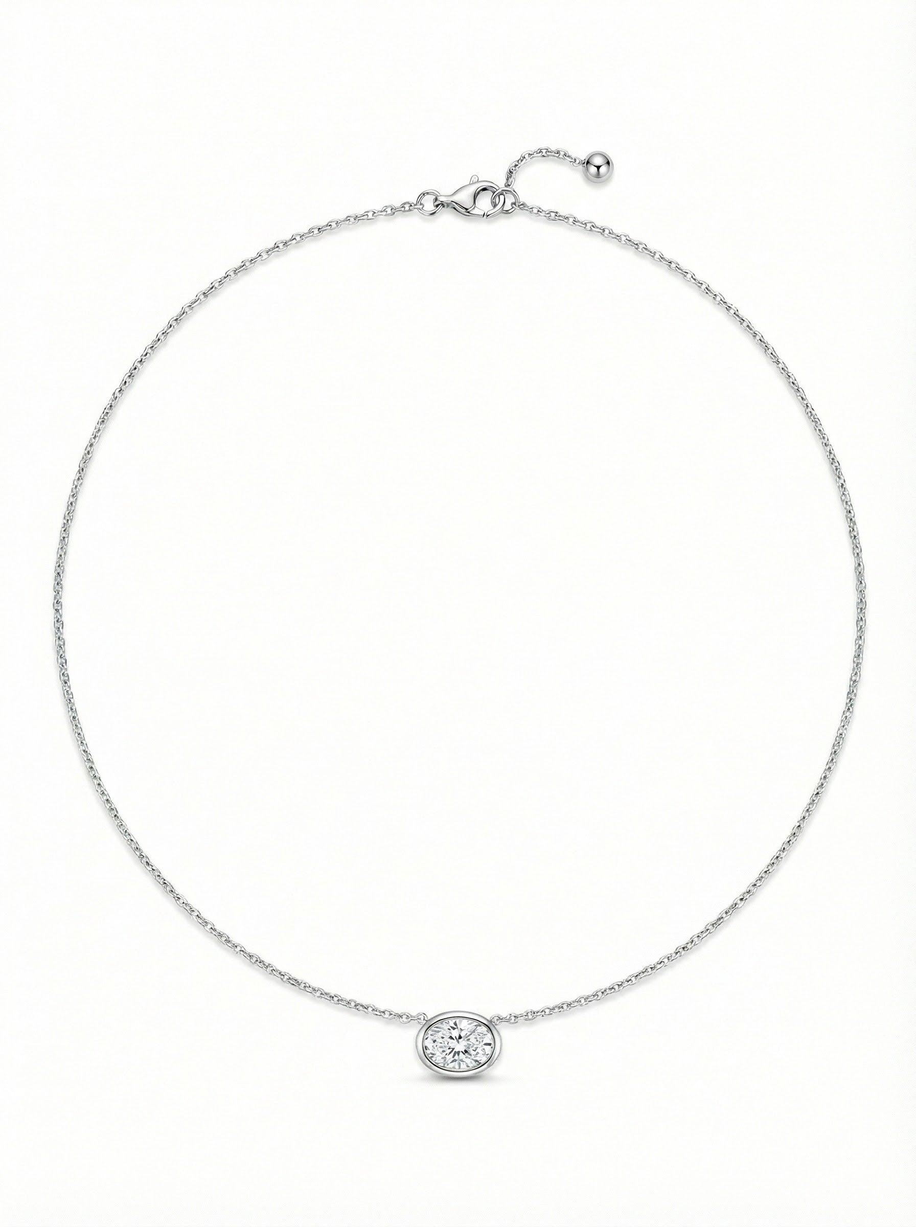 Classy Figaro Oval Bezel Necklace full
