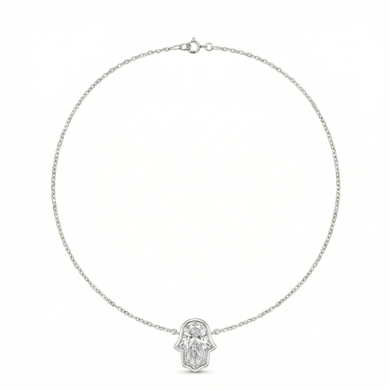 Holy Hamsa Down Necklace full view