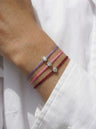 Single stone lab-grown diamond bracelet on navy blue nylon cord - round brilliant cut 0.10 carat
